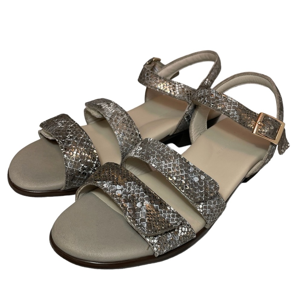 SAS Savanna Sz 9 M Women’s Leather Strappy Sandals Multi-Snake Gold